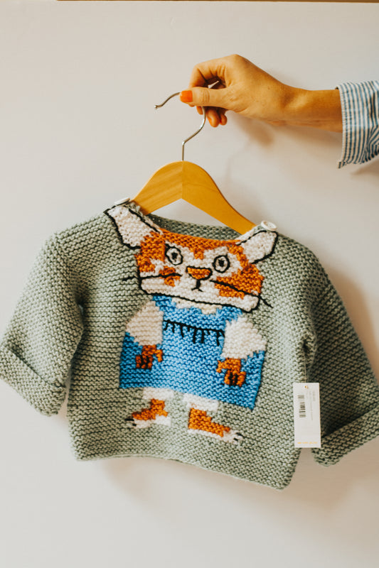 Sally Cat Storybook Sweater