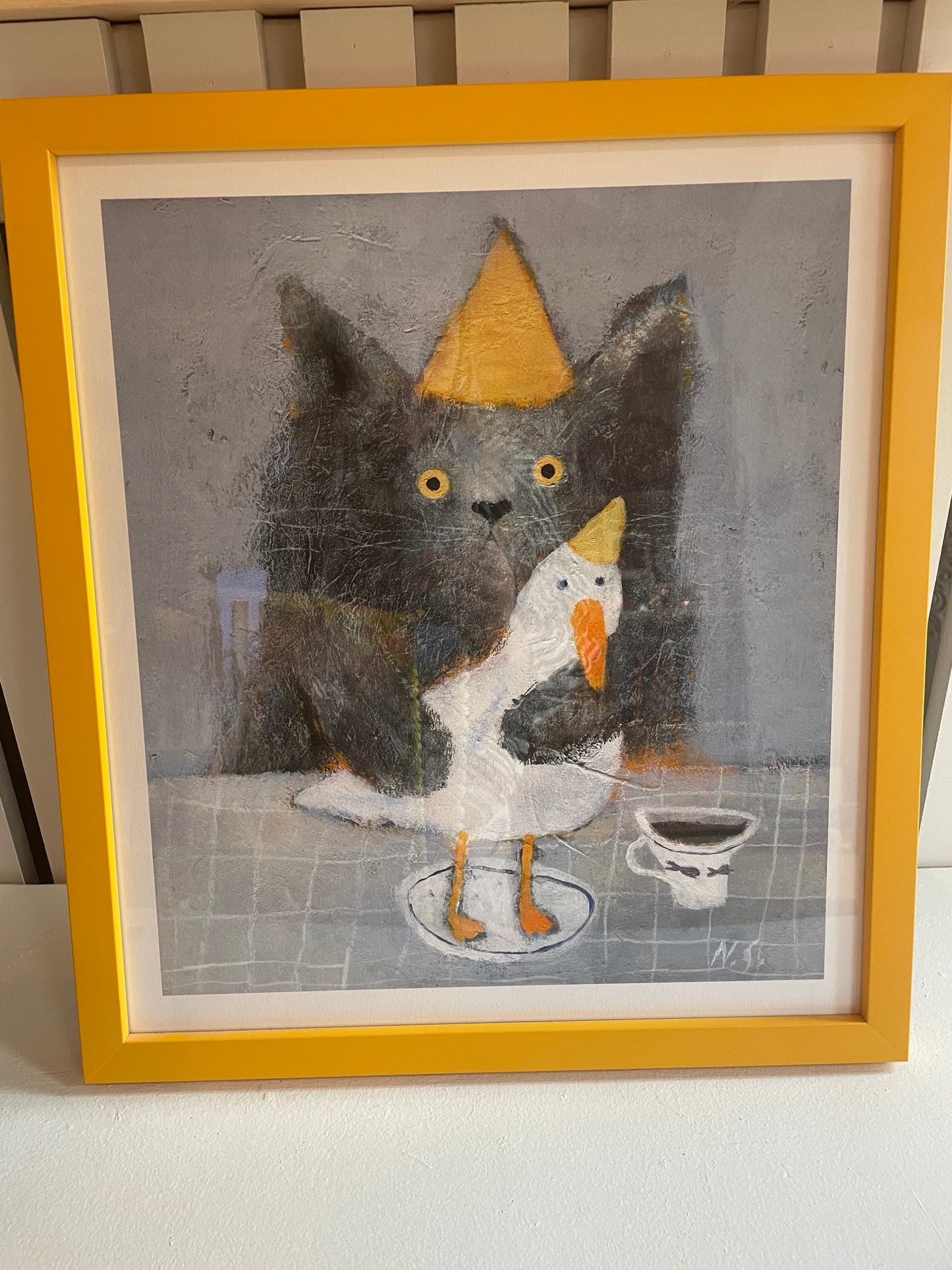 Cat with a Duck on a Plate