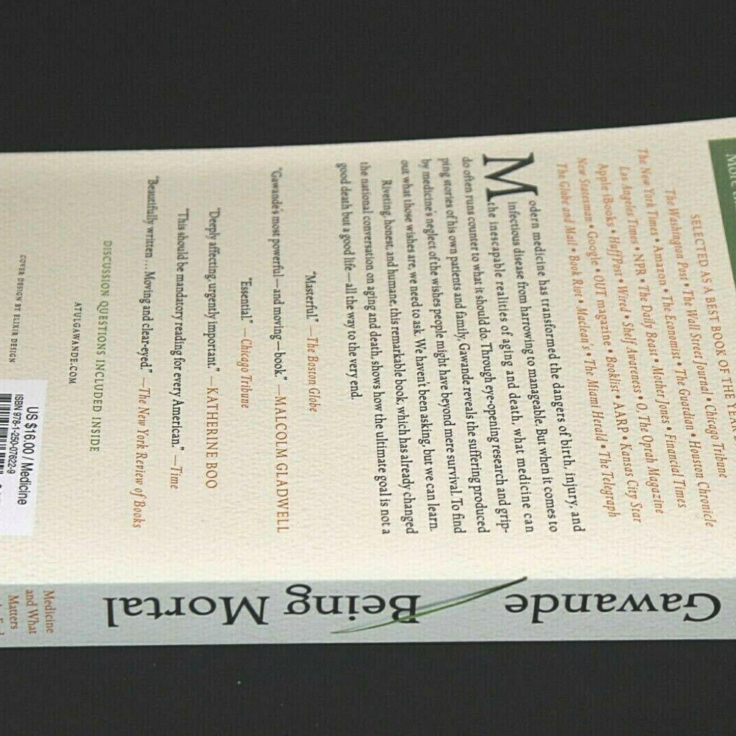 Being Mortal: Medicine and What Matters in the End by Atul Gawande